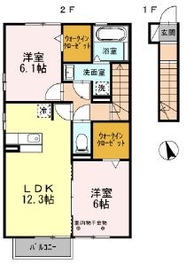 プレセデンテB 202号室 間取り