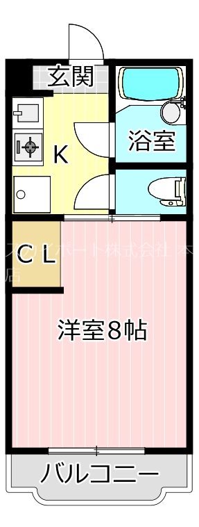 グローリィ高丘 103号室 間取り