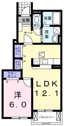 ペルペートⅢ 103号室 間取り