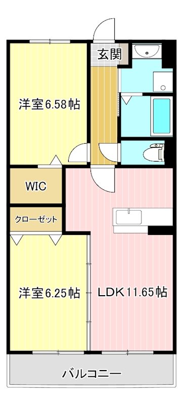 リーフ萩丘 405号室 間取り