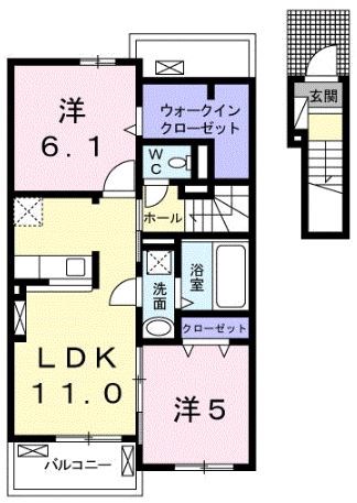 ブライトタウンジュンサウス 203号室 間取り