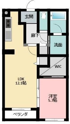 BELL TREE初生 204号室 間取り