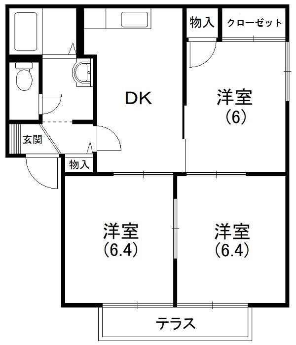 グリーンフィールドB 102号室 間取り