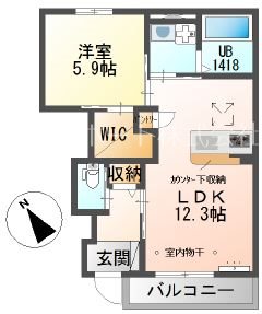ハピネスコート 102号室 間取り