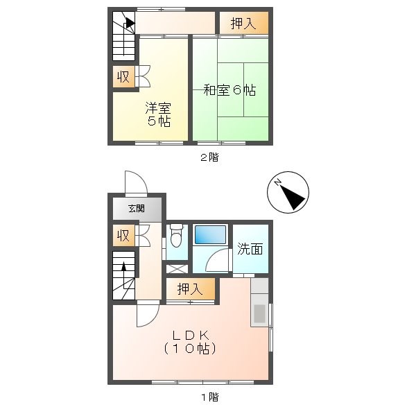 和合町220-823貸家（東棟） 間取り