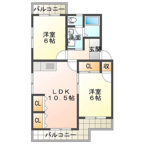 エクレール12 302号室 間取り