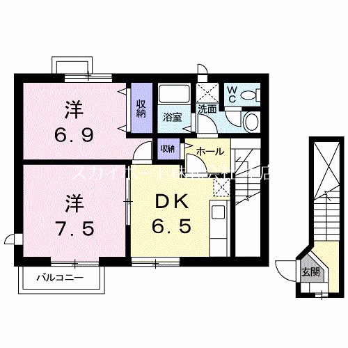 LITTLE KOHOKU 201号室 間取り