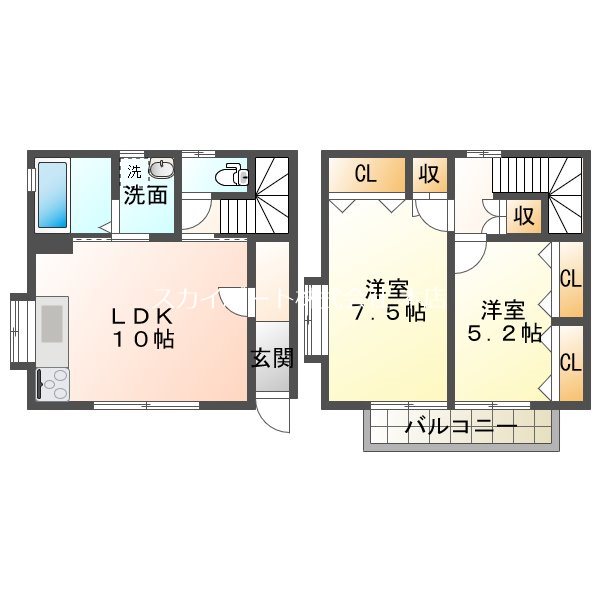 リバーコート泉 102号室 間取り