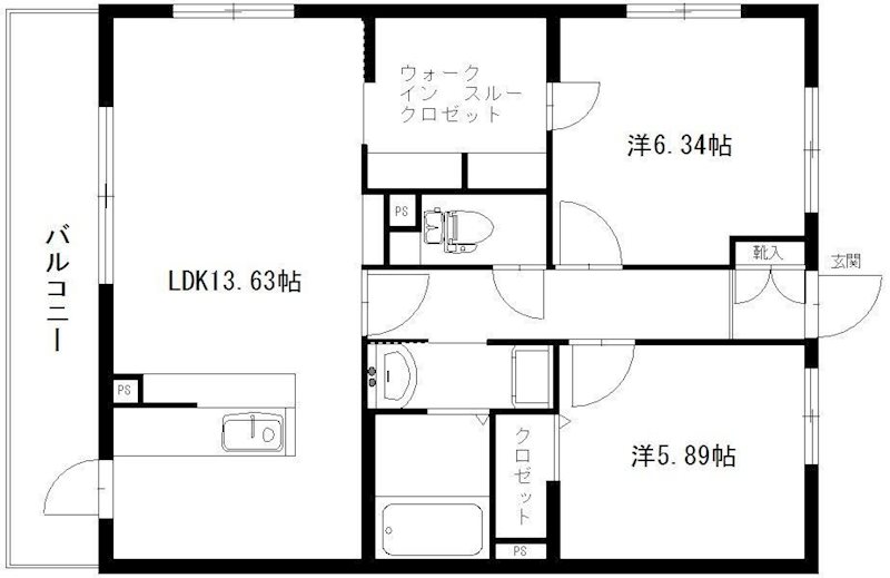 DUNE 205号室 間取り