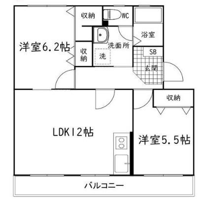 グリーンハイツ萩丘A 302号室 間取り