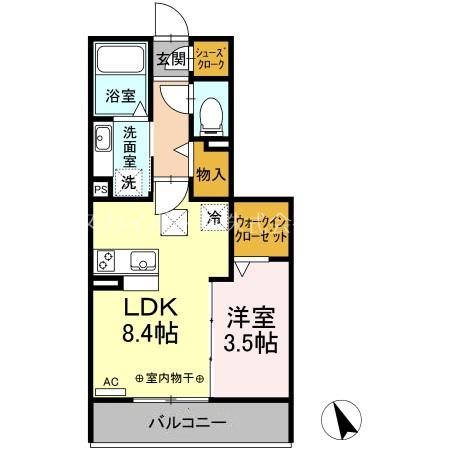 Pratique 103号室 間取り