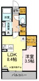 Pratique 203号室 間取り