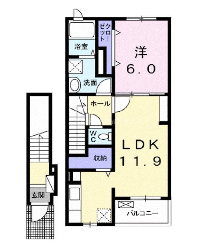 ラック　エス・ケイツー 201号室 間取り