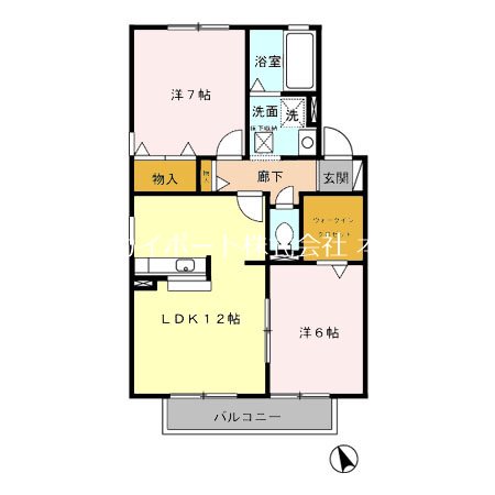 ポワールA 202号室 間取り
