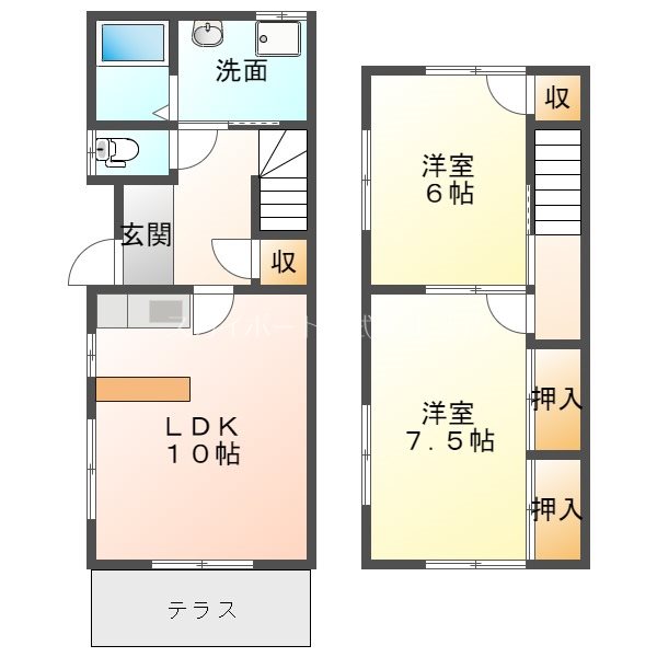 テラスハウス松本B 間取り