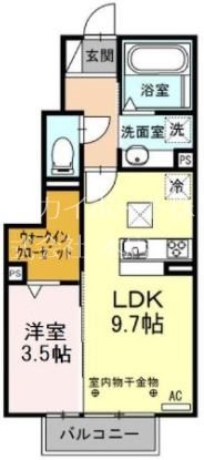 D-room三方原　A 103号室 間取り