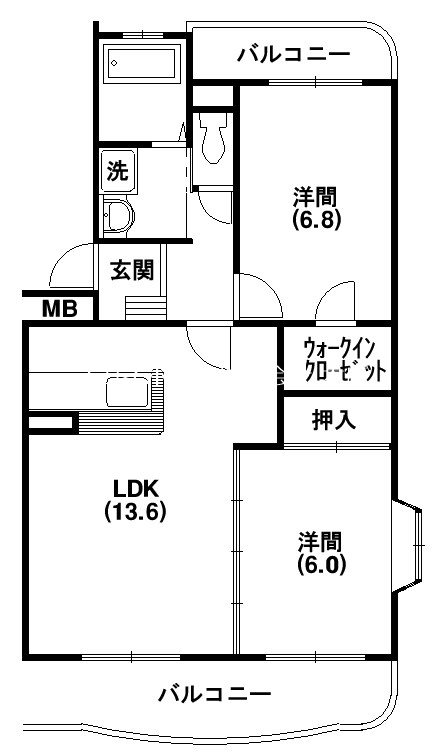 ヴィクトワール 201号室 間取り