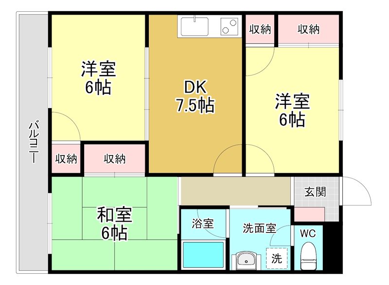 パークサイド髙木 302号室 間取り
