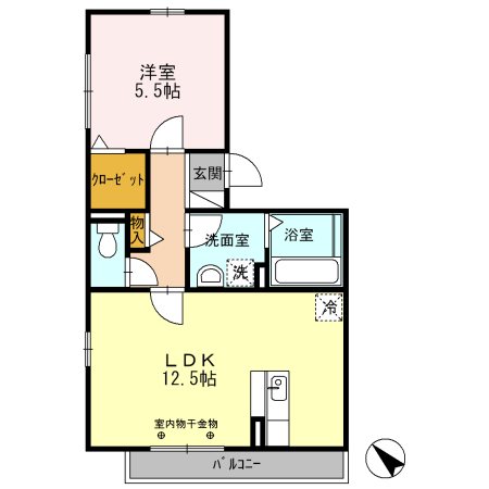 セジュール・フーキB 間取り