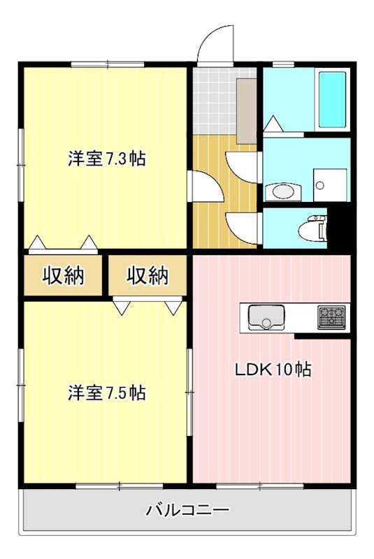 フォンテーヌ 101号室 間取り