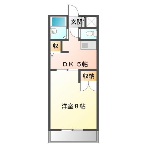 ソレアード幸 206号室 間取り