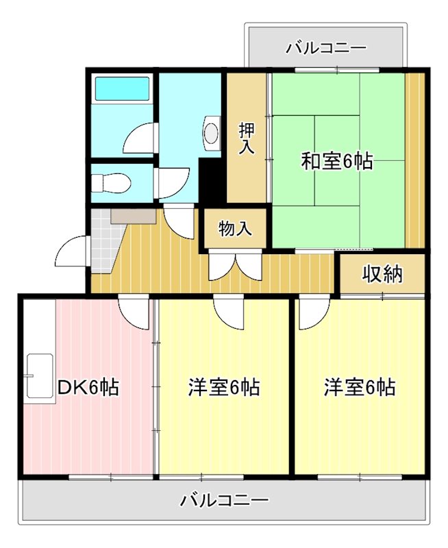 パレス和合 303号室 間取り