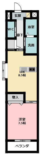 ル・リオン半田山 104号室 間取り