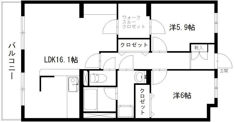 長屋マンション 205号室 間取り