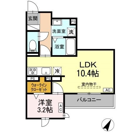 プレジール 302号室 間取り
