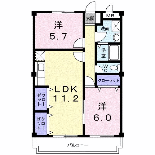 グローバルヒルズ 303号室 間取り