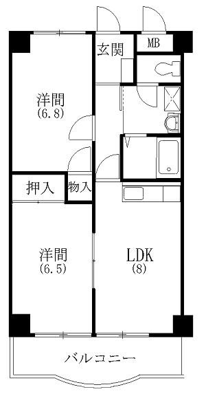 半田山ハイツＡ 202号室 間取り