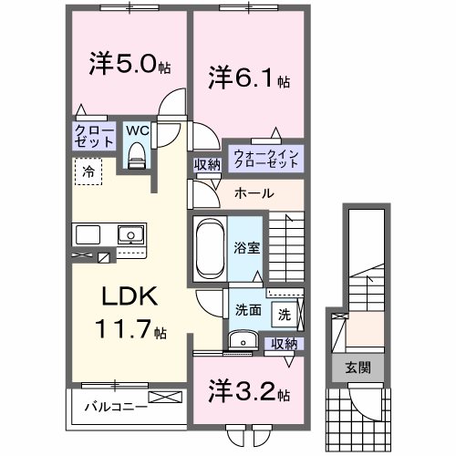 アージャーⅡ 202号室 間取り