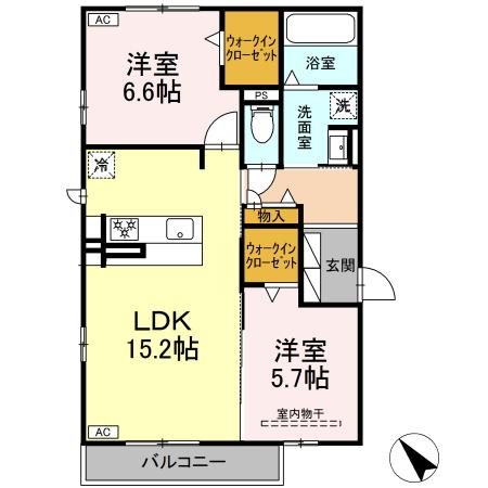 Deサーン　A棟 203号室 間取り