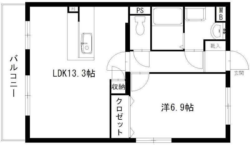 エルフィオーレ 401号室 間取り