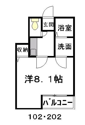 クレフラスト浜松医大前 202号室 間取り