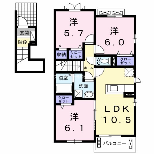 シャンプラトーⅢ 間取り
