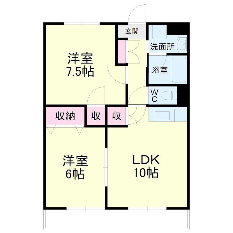 トップアイルⅡ 206号室 間取り