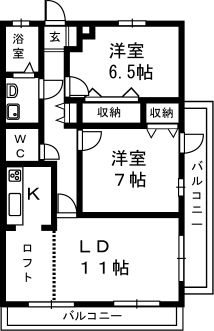 POINT幸 501号室 間取り