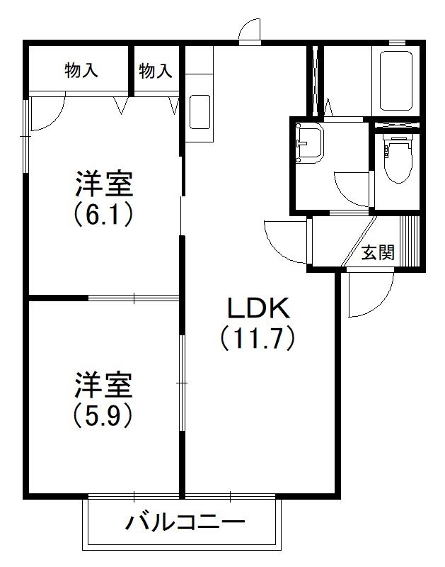 ライブタウン高丘B 201号室 間取り