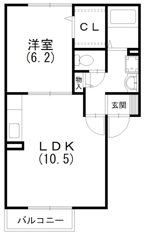 デパール城北B 205号室 間取り
