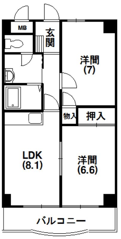 半田山ハイツＡ 301号室 間取り