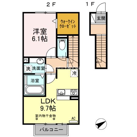 D-room三方原　B 間取り