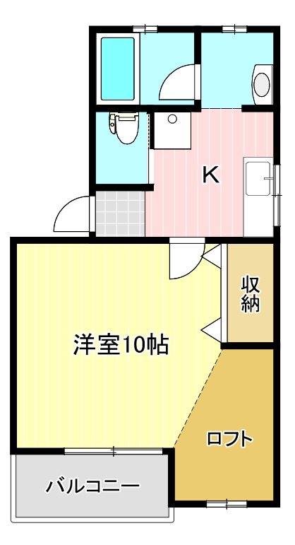 メイプルハイム高丘 2-1号室 間取り