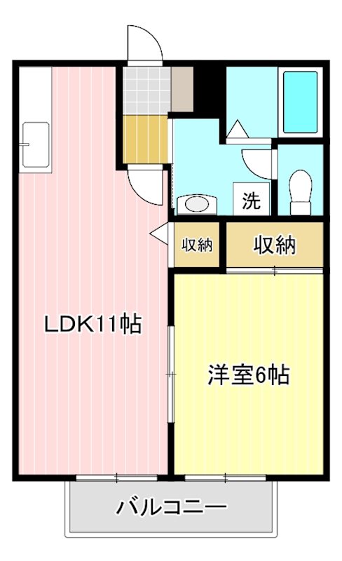 エスポワール久米Ａ 201号室 間取り