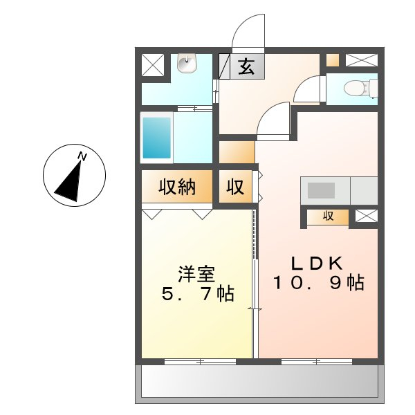 エスペランサ 207号室 間取り
