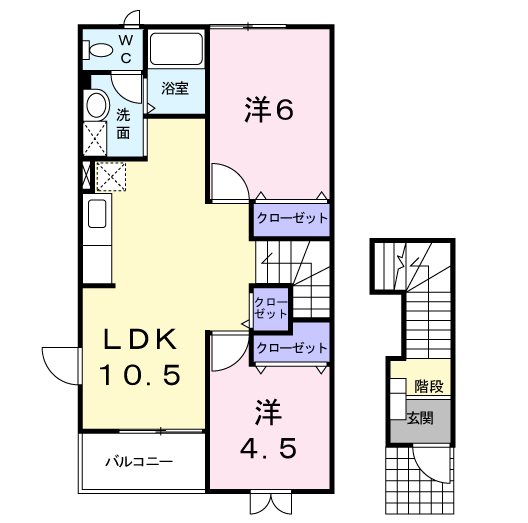 ボヌール 201号室 間取り