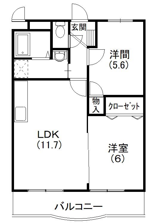 メディオ初生壱番館 306号室 間取り