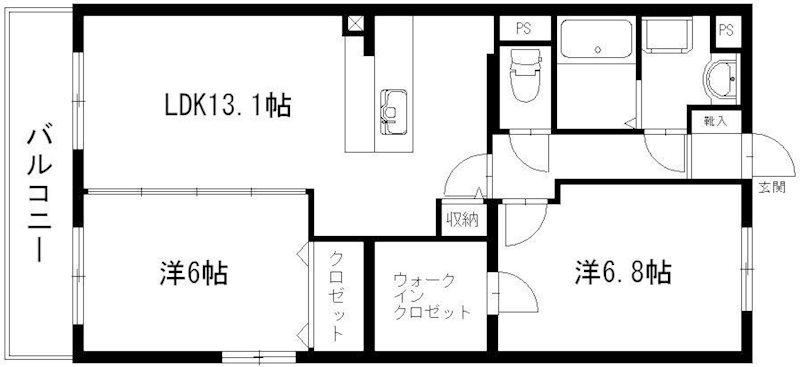 グランストーク高丘北 401号室 間取り