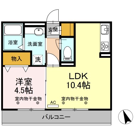 Glanz B 302号室 間取り