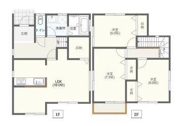 高丘西３丁目貸家 間取り